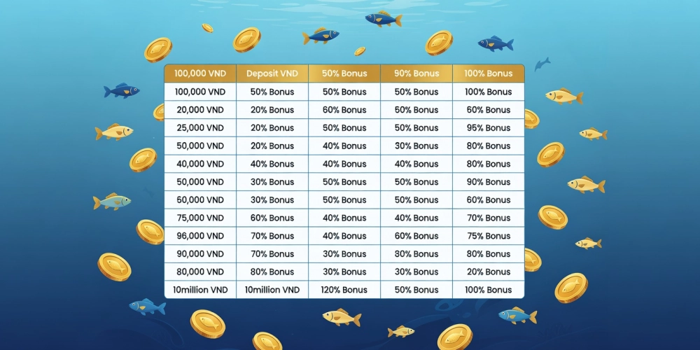 Bảng giá chi tiết các gói nạp và mức cược trong bắn cá online nh88 cập nhật 2025