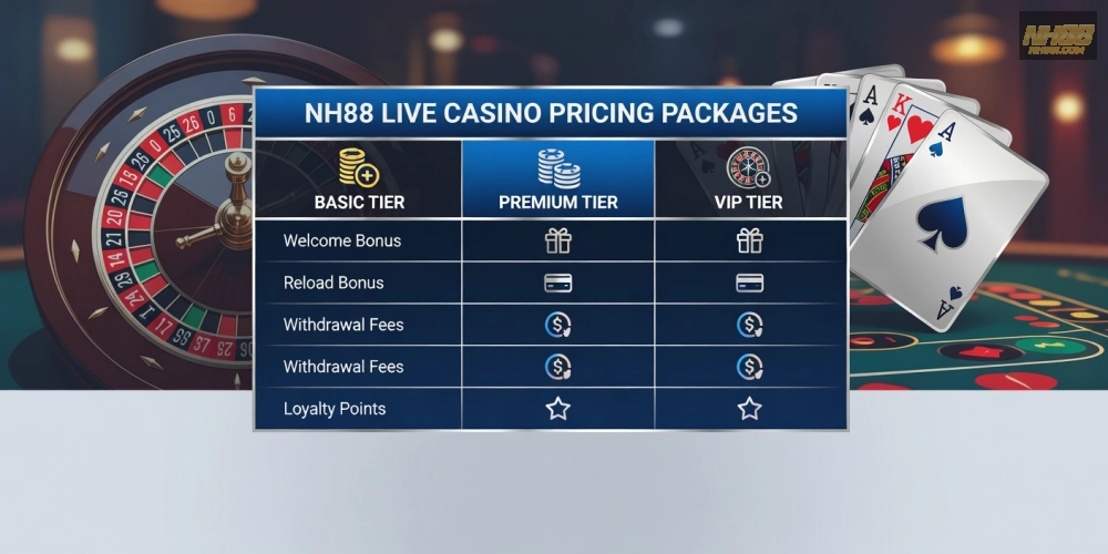 Bảng giá dịch vụ live casino house nh88 cập nhật mới nhất năm 2025
