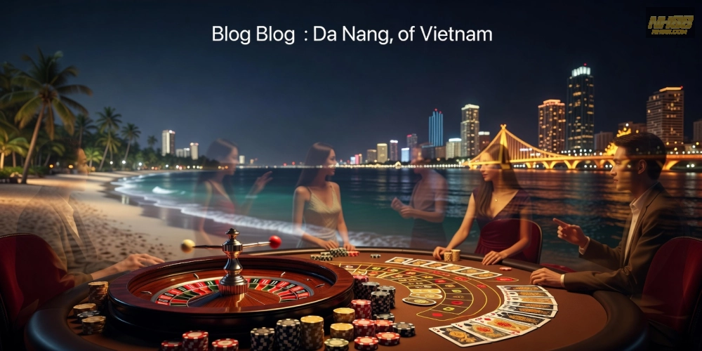 Minh họa không gian casino da nang nh88 hiện đại với bàn chơi sôi động