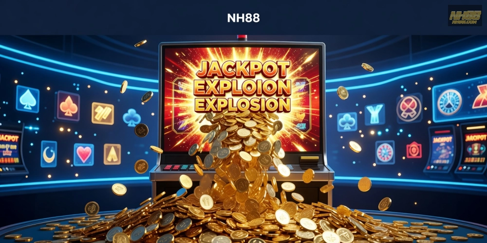 Hình minh họa khái niệm nổ hũ uy tín tại NH88 với jackpot bùng nổ hấp dẫn