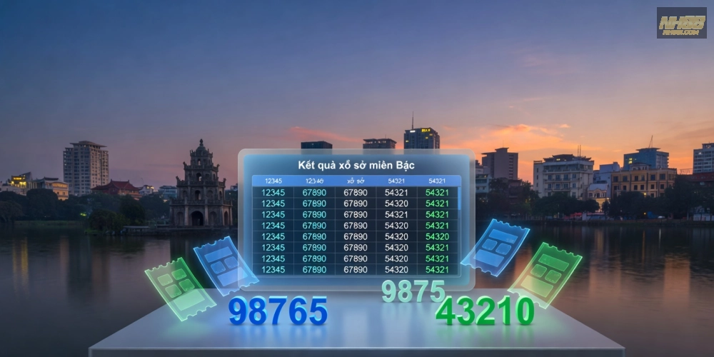 Khái niệm xổ số miền Bắc trên nền tảng NH88 được minh họa rõ ràng