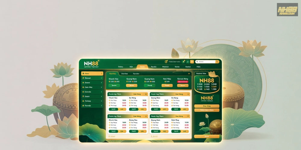 Hình minh họa khái niệm xổ số miền trung nh88 với giao diện hiện đại và kết quả quay số.