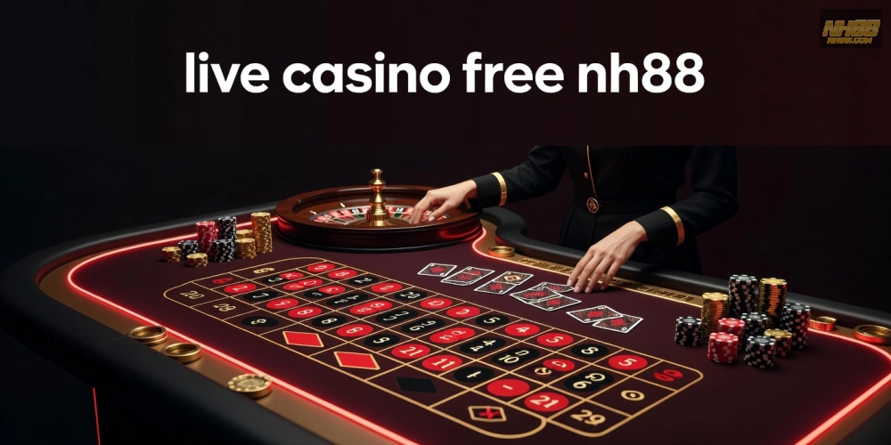 Khái niệm live casino free nh88 được minh họa qua giao diện dealer thực tế và trò chơi trực tiếp