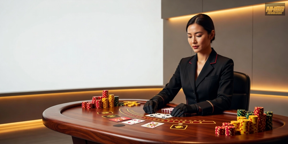 Trải nghiệm bàn chơi live casino Pragmatic Play với dealer xinh đẹp và giao diện hiện đại trên nh88