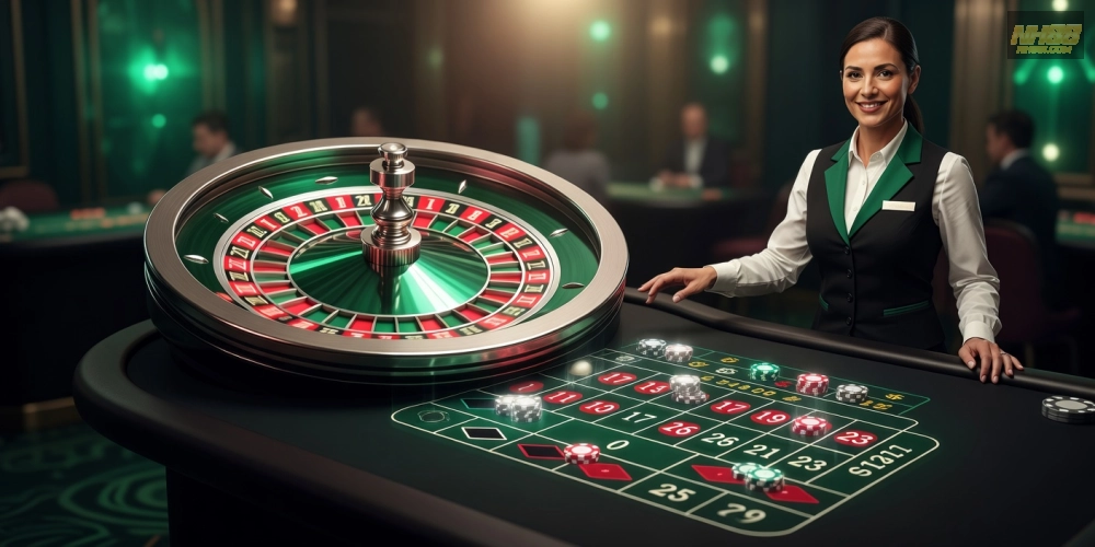 Giao diện trải nghiệm live casino free nh88 với dealer roulette hấp dẫn